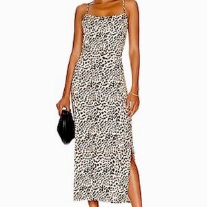 LITA by Ciara ✨New✨ Neutral Animal Lace Back Midi Dress